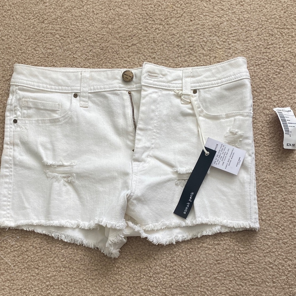 Love Culture White Jean Shorts